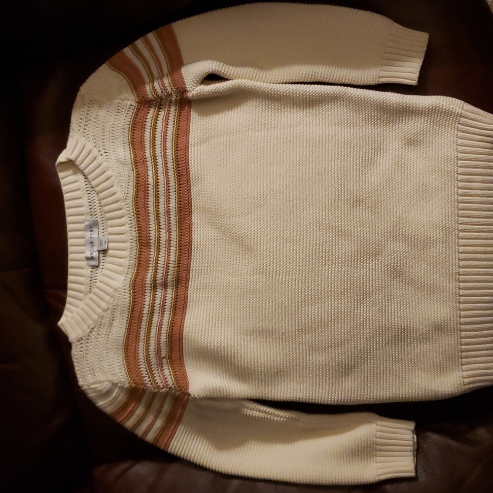 White crewneck sweater